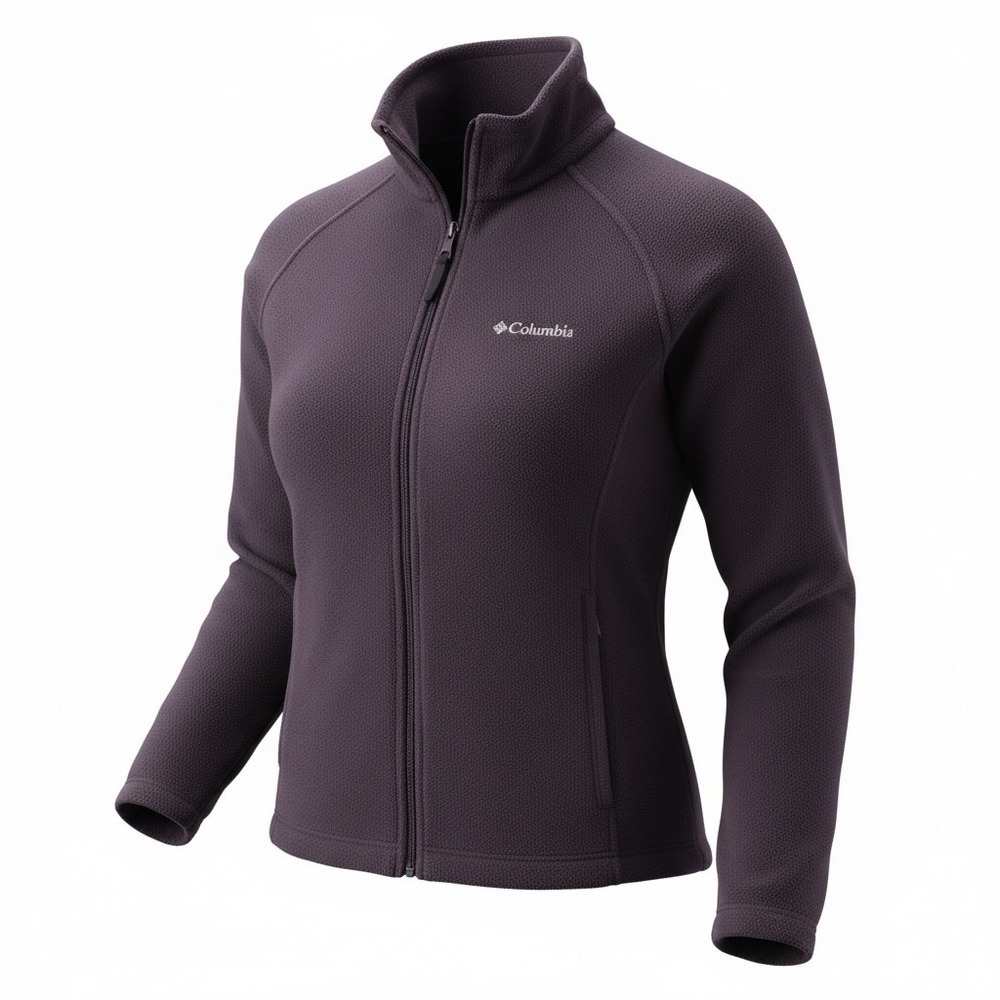 Columbia Benton Springs Women's Full Zip Fleece Jacket Size L Purple Outdoor